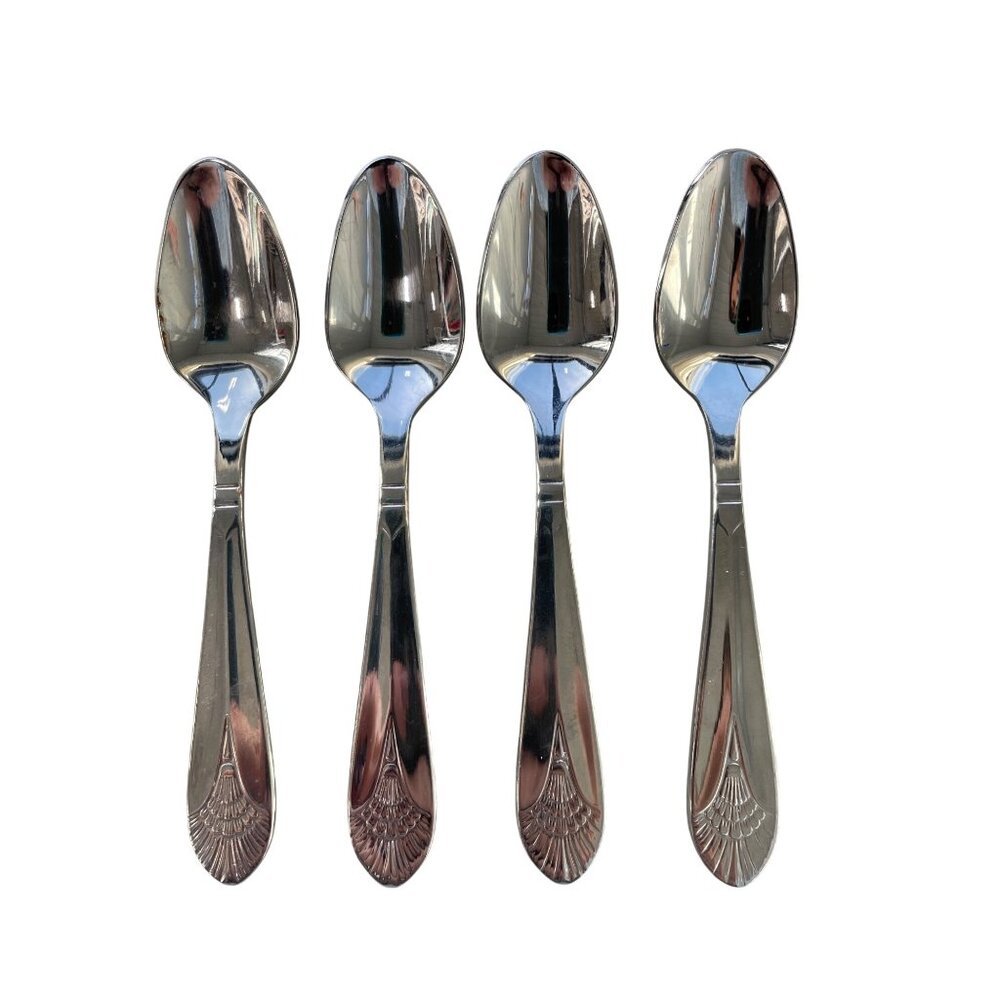 Winco Peacock Stainless Steel Demitasse Spoons Set Of 4 Silver 18-10 Silver Tone